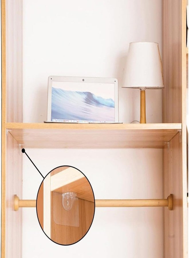 FAYBY مشابك تثبيت أرفف الخزائن البلاستيكية من فايبي | حوامل أرفف ذاتية اللصق لأرفف الكتب | مشابك تثبيت أرفف جدارية بدون حفر (10 قطع - شفافة) - Image 3